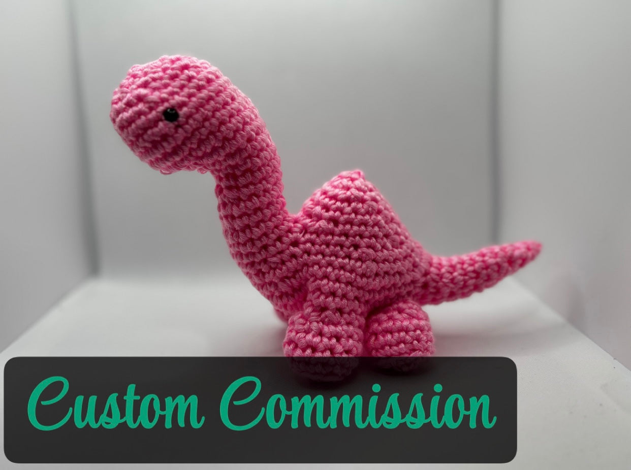 Custom Dino Commission – One-of-a-Kind Handmade Stuffie